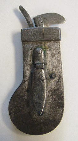 Iron bar release spring lancet.  German in origin probably 1820-1840.  Note the drive spring shape.  The item is housed in a hand crafted bow wiht an interesting clasp mechanism.